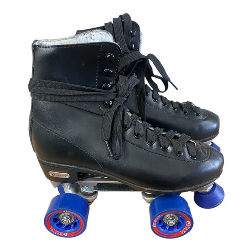 Vist Large View of Product Image Which is Used Chicago BLK HI BOOT-7 Senior Roller Quad Skates Black Senior 7