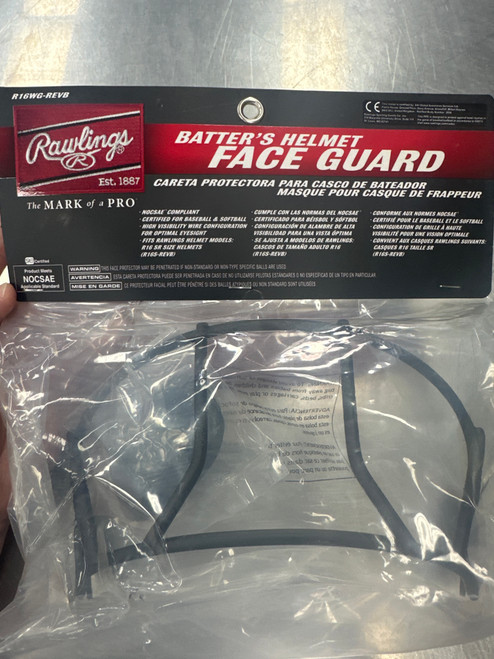 Vist Large View of Product Image Which is New RAWLINGS R16 FACE GUARD-SR BLACK
