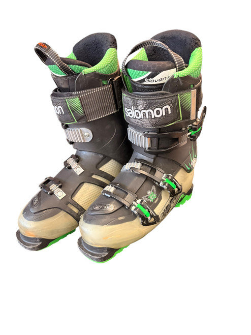 Vist Large View of Product Image Which is Used Salomon QUEST Mens DH Ski Boot Black And Green 270 MP - M09 - W10