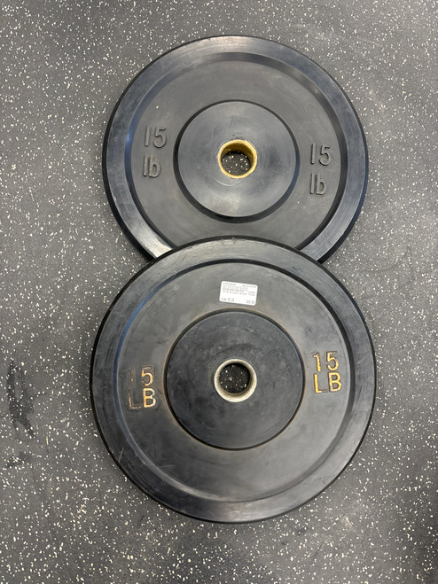 Vist Large View of Product Image Which is Used Olympic Bumper Plate (pair) 15 lb