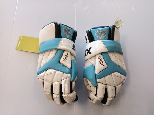 Vist Large View of Product Image Which is Used STX K18 Lacrosse Gloves Mens White LG