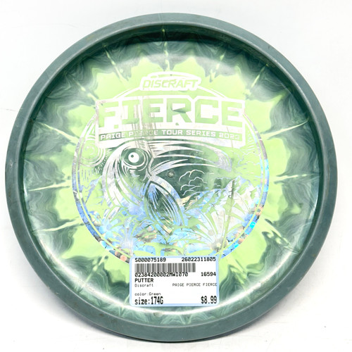 Vist Large View of Product Image Which is Used Discraft PAIGE PIERCE FIERCE Disc Golf Putter Green 174g