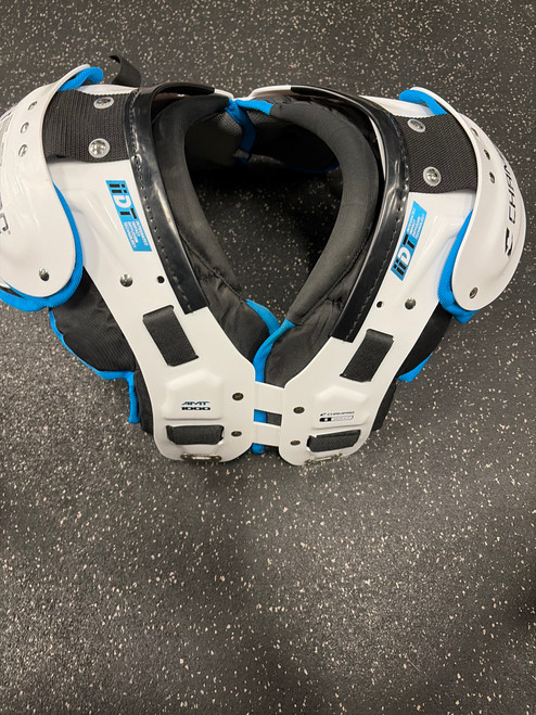 Vist Large View of Product Image Which is Used Champro AMT-1000 FB Shoulder Pads White SM