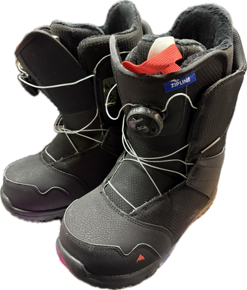Vist Large View of Product Image Which is Used Burton ZIPLINE BOA Boys Snowboard Boots Black Youth 07.0