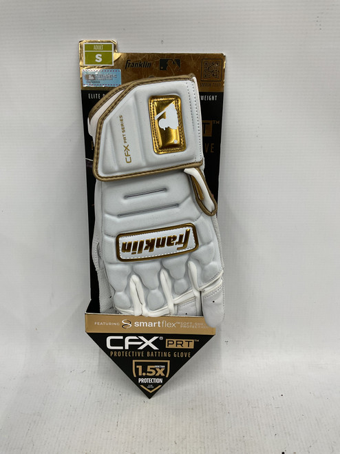 Vist Large View of Product Image Which is Used Franklin BB/SB Batting Gloves White SM