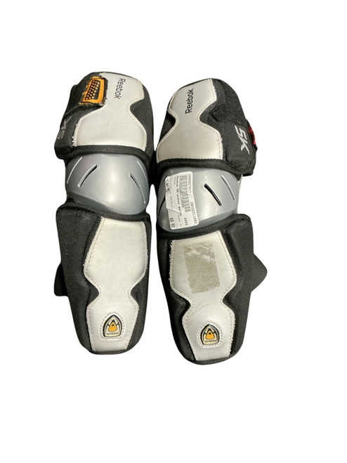 Vist Large View of Product Image Which is Used Reebok SK Lacrosse Arm Pads/Guards Silver And Black MD