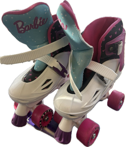 Vist Large View of Product Image Which is Used BARBIE PINK Junior Roller Quad Skates Pink Adjustable