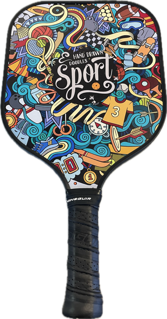 Vist Large View of Product Image Which is Used HAND DRAWN DOODLES Pickleball Racquet None