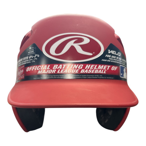 Vist Large View of Product Image Which is Used Rawlings R16 Batting Helmet No Mask Red M/L