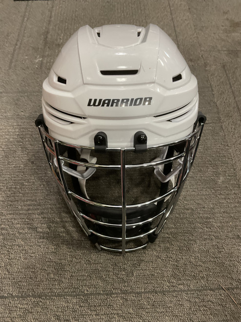 Vist Large View of Product Image Which is Used Warrior ALPHA ONE PRO BOX LACROSSE Lacrosse Helmet White MD