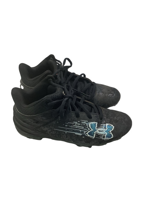 Vist Large View of Product Image Which is Used Under Armour LAX Cleats Boys Black Junior 03.5