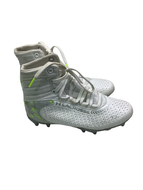 Vist Large View of Product Image Which is Used Under Armour LAX Cleats Boys White Junior 02