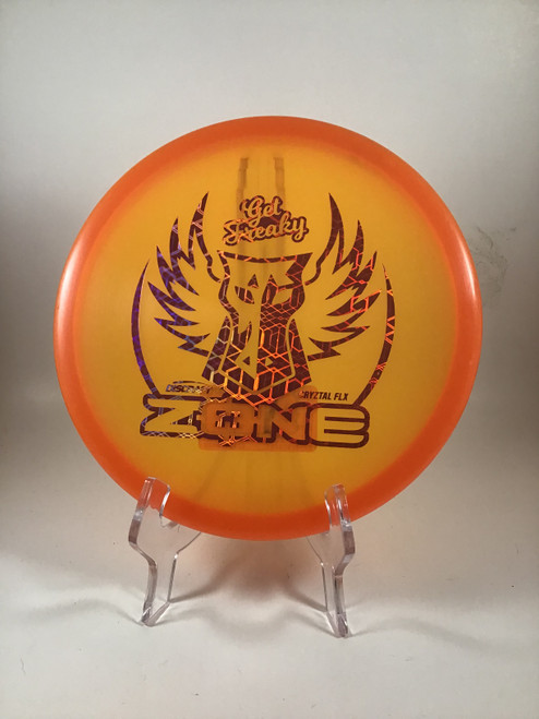 Vist Large View of Product Image Which is Used Discraft CRYZTAL FLX ZONE Disc Golf Putter Orange 175g