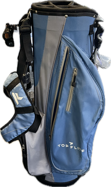Vist Large View of Product Image Which is Used Top Flite BLU/BK Mens Stand Bag Carolina Blue