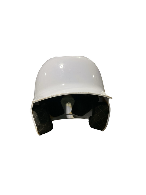 Vist Large View of Product Image Which is Used Evoshield WHT BB HELMET Batting Helmet No Mask White One Size