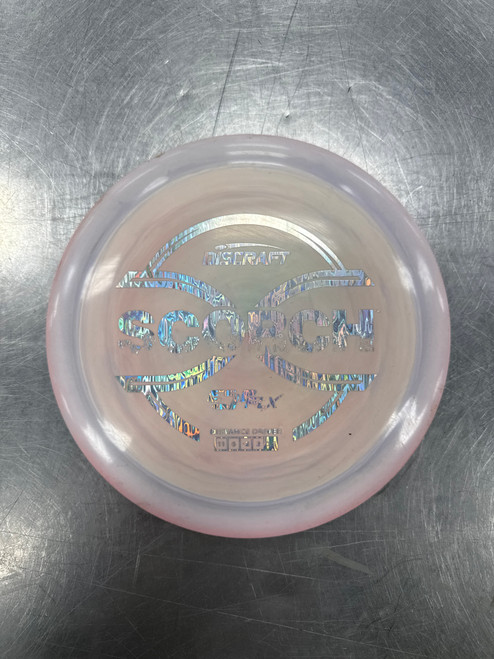 Vist Large View of Product Image Which is Used Discraft ESP FLX SCORCH Disc Golf Driver Pink