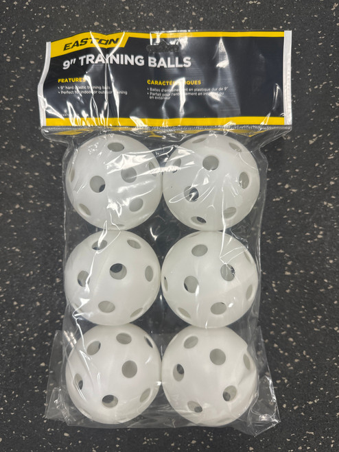 Vist Large View of Product Image Which is New EASTON 9" PLASTIC TRAINING BALLS-6PK