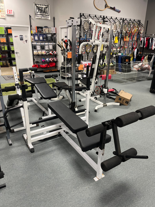 Vist Large View of Product Image Which is Used Body Solid BENCH LAT AND LEG Olympic Bench