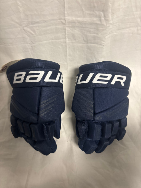 Vist Large View of Product Image Which is Used Bauer X Youth Gloves Navy Blue 8"