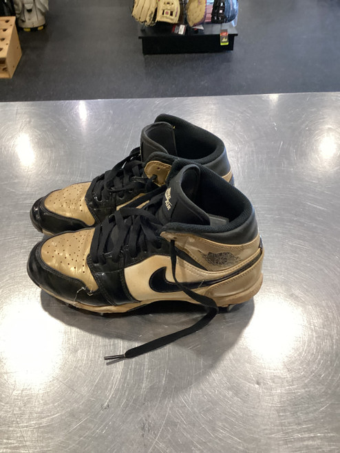 Vist Large View of Product Image Which is Used Jordan JORDAN 1 BASEBALL CLEATS BB/SB Cleats Gold Senior 5.5