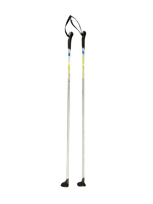 Vist Large View of Product Image Which is Used Fischer JUNIOR 110CM Boys XC Ski Poles Grey 110 cm / 44 in