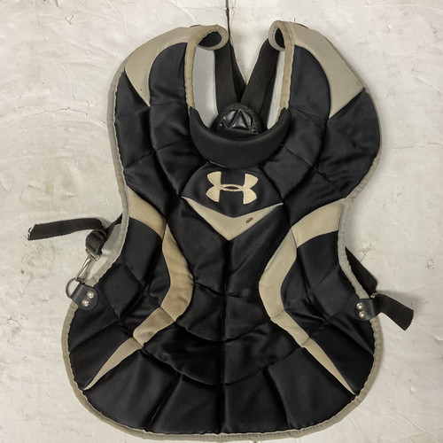 Vist Large View of Product Image Which is Used Under Armour UACP2-SRVS Catchers Chest Protector Black And Silver Adult