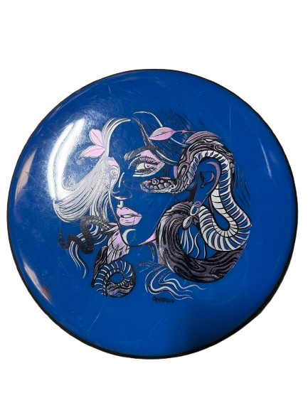 Vist Large View of Product Image Which is Used MVP SNAKE CHARMER NEUTRON SOFT GLITCH Disc Golf Putter Royal Blue