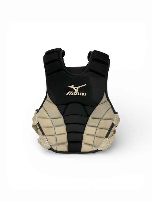Vist Large View of Product Image Which is Used Mizuno DRYLITE Catchers Chest Protector Black Youth