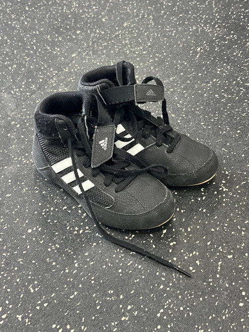 Vist Large View of Product Image Which is Used Adidas Wrestling Shoes Black Youth 12.0