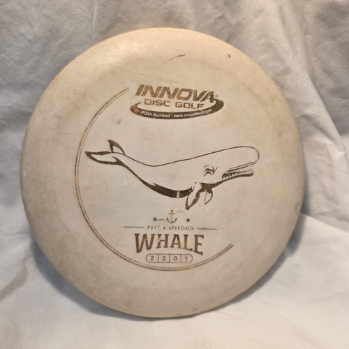 Vist Large View of Product Image Which is Used Innova DX WHALE Disc Golf Putter White