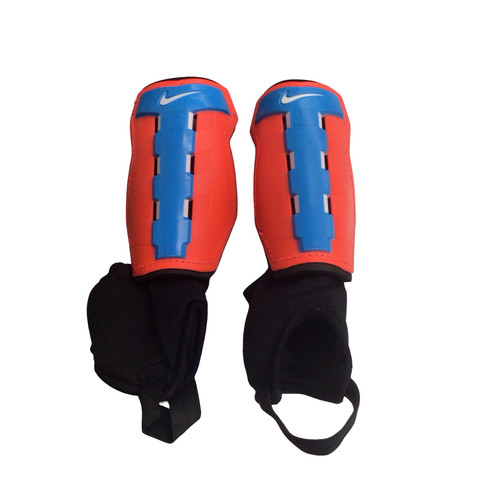 Vist Large View of Product Image Which is Used Nike Soccer Shin Guards Junior Royal Blue And Orange MD