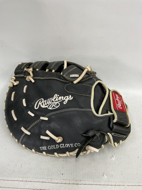 Vist Large View of Product Image Which is Used Rawlings STFBMBW 13IN FBG BB/SB First Base RH Throw Black 13"