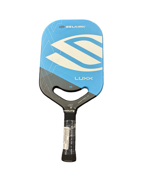 Vist Large View of Product Image Which is Used Selkirk Luxx Control Air INV Pickleball Racquet Carolina Blue