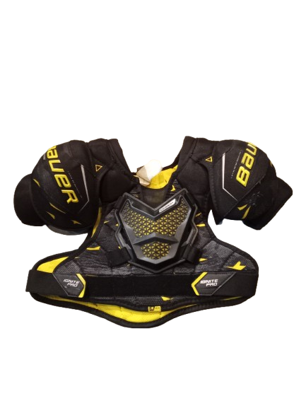 Vist Large View of Product Image Which is Used Bauer SUPREME IGNITE PRO Junior Shoulder Pads Black MD