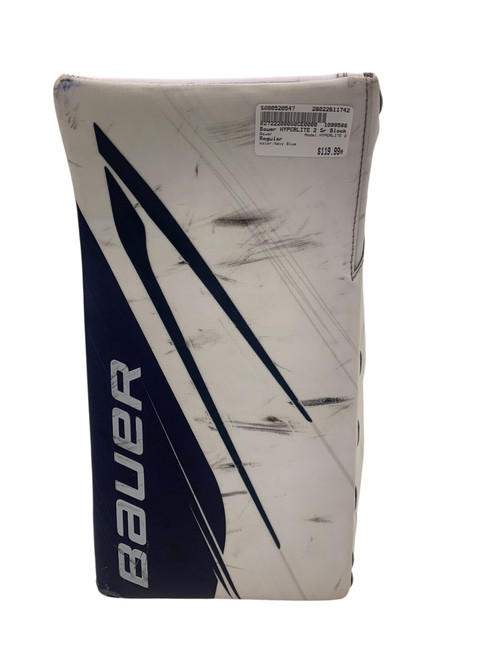 Vist Large View of Product Image Which is Used Bauer HYPERLITE 2 Senior Goalie Blocker White/Navy