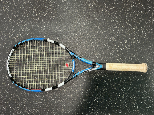 Vist Large View of Product Image Which is Used Babolat PURE DRIVE Adult Tennis Racquet Navy Blue 4 5/8"
