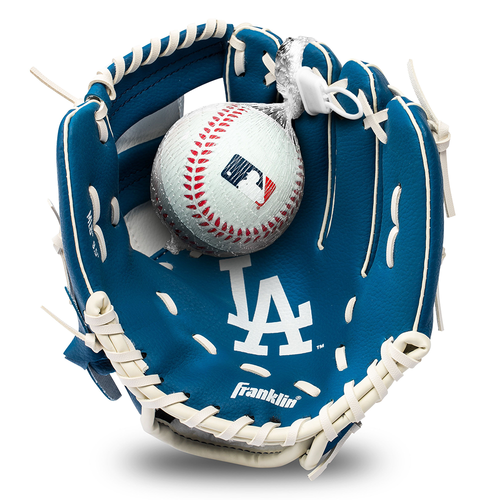 Vist Large View of Product Image Which is New Franklin MLB Team Teeball Baseball Glove and Ball Set Los Angeles Dodgers- 9.5" Right Hand Throw