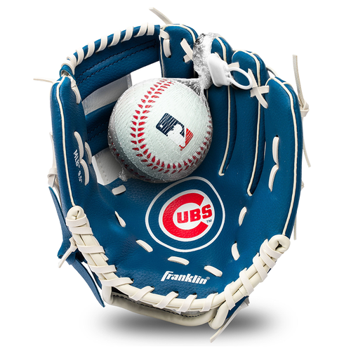 Vist Large View of Product Image Which is New Franklin MLB Team Teeball Baseball Glove and Ball Set Chicago Cubs- 9.5" Right Hand Throw