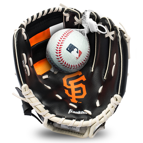 Vist Large View of Product Image Which is New Franklin MLB Team Teeball Baseball Glove and Ball Set San Francisco Giants- 9.5" Right Hand Throw