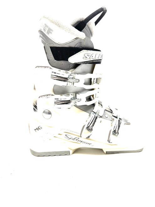 Vist Large View of Product Image Which is Used Salomon MG IRONY Womens DH Ski Boot White 255 MP - M07.5 - W08.5