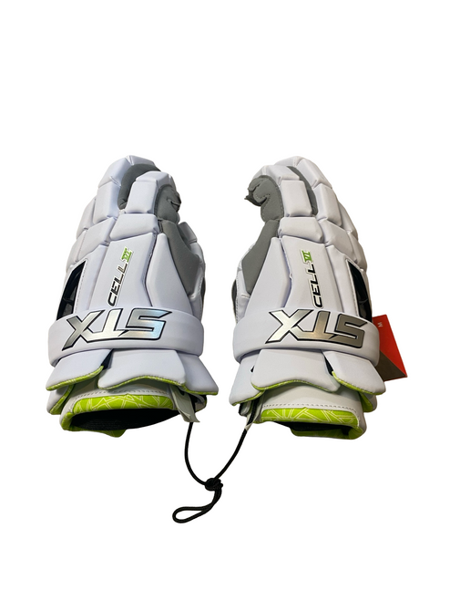 Vist Large View of Product Image Which is Used STX CELL VI Lacrosse Gloves Mens White MD