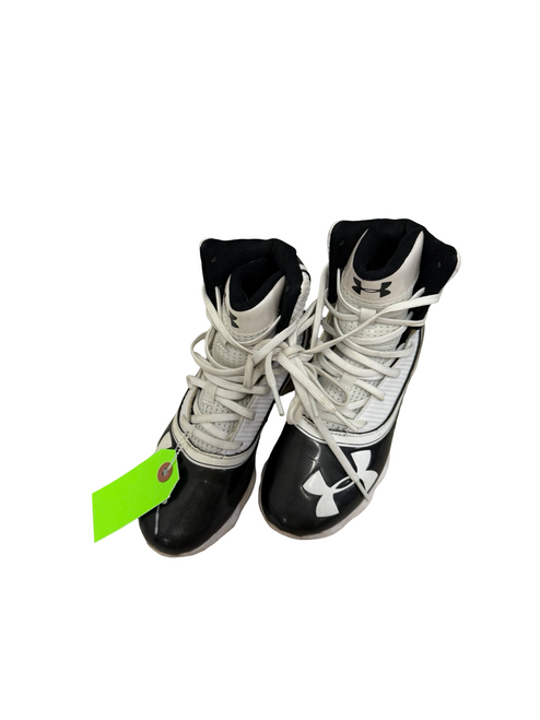 Vist Large View of Product Image Which is Used Under Armour HIGHLIGHT RM 3021201-002 Jr Football Cleats Black Junior 01.5