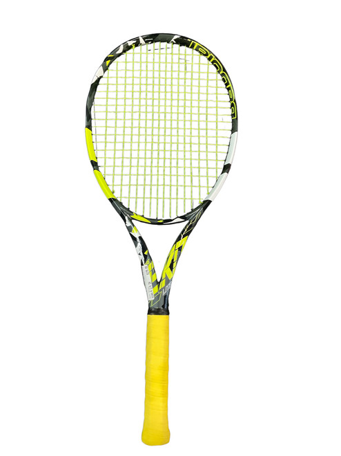 Vist Large View of Product Image Which is Used Babolat AERO PURE PLUS Adult Tennis Racquet Yellow 4 1/4"