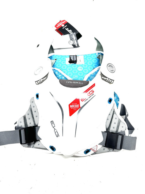 Vist Large View of Product Image Which is Used Maverik SHIFT Lacrosse Shoulder Pads White SM
