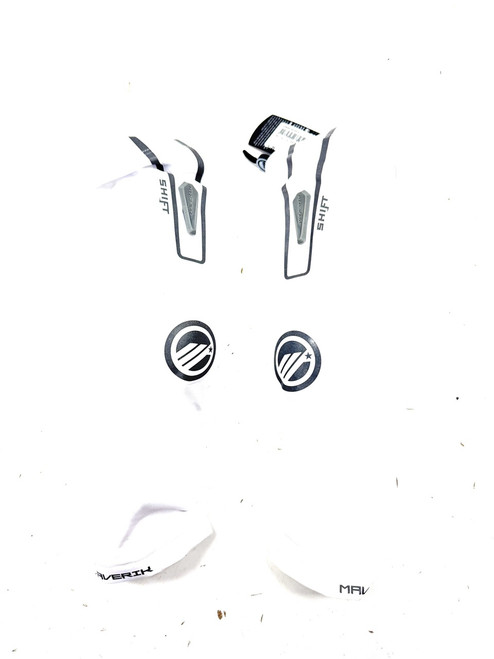 Vist Large View of Product Image Which is Used Maverik SHIFT Lacrosse Arm Pads/Guards White LG