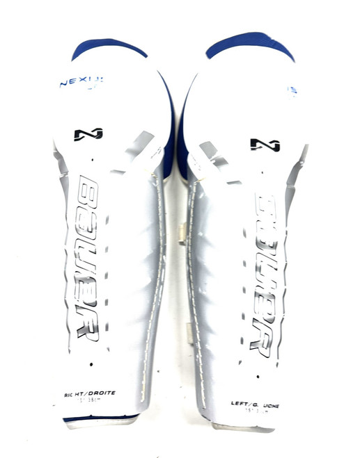 Vist Large View of Product Image Which is Used Bauer NEXUS Senior Shin Guards White 15"