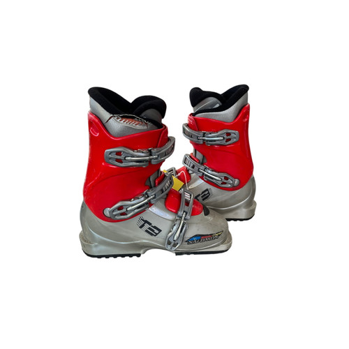 Used Salomon T3 Boys DH Ski Boot Red 220 MP - J04 - W05 11820-S000019760
