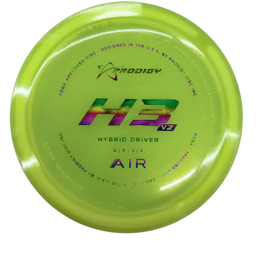 Vist Large View of Product Image Which is Used Prodigy Disc H3 V2 AIR Disc Golf Driver Optic Yellow 163g