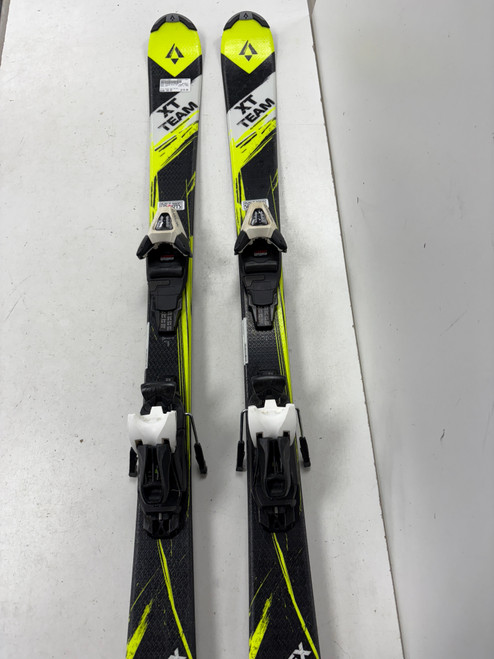 Vist Large View of Product Image Which is Used Tecno Pro XT TEAM Boys DH Ski/Binding Black And Yellow 120 cm