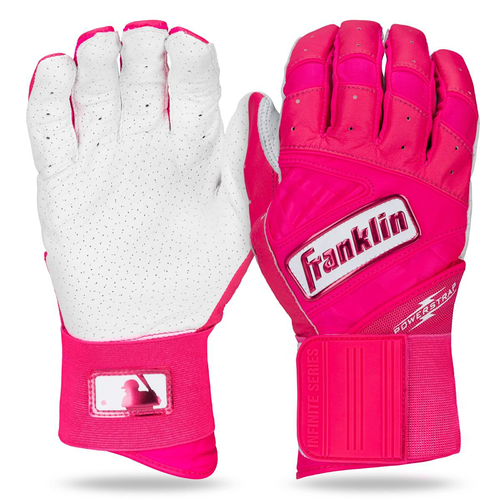 Vist Large View of Product Image Which is New Franklin Powerstrap Infinite Baseball and Softball Batting Gloves Pink- Adult LG